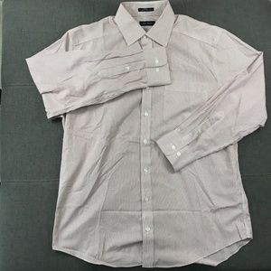E.B. Wood Non-Iron Men's Long Sleeve Button Up Dress Shirt Size 16 / 32-33